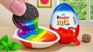 Satisfying Kinder Joy Cake Decorating Hacks Using OREO  Yummy Rainbow Cake Recipe [upl. by Jeff]