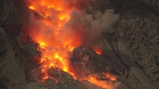 Timelapse of Glowing Rockfalls at Sinabung Volcano [upl. by Mortie]