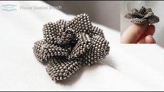 How to make a Flower Beaded Brooch Brick stitch Beading tutorial Beads Jewelry Making Handmade [upl. by Hymie176]