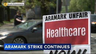 Aramark strike continues as Wells Fargo workers continue to seek higher wages better benefits [upl. by Aimik50]