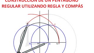 COMO CONSTRUIR UN PENTAGONO REGULAR CON REGLA Y COMPAS [upl. by Aziza]