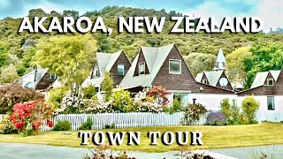 AKAROA NEW ZEALAND  Town Tour [upl. by Kiersten]