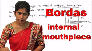 discharge derivation for bordas internal mouthpiece running free  fluid mechanics  etution [upl. by Horter]