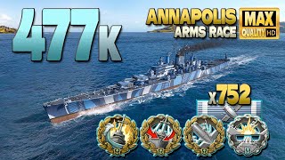 Cruiser Annapolis Huge 477k in Arms race  World of Warships [upl. by Riancho697]