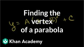 Finding the vertex of a parabola example  Quadratic equations  Algebra I  Khan Academy [upl. by Ruhl903]