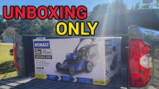 Unboxing the Kobalt 24v max lawnmower [upl. by Ansel]