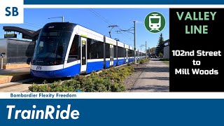 Edmonton Transit Service ETS Valley Line LRT  102nd Street to Mill Woods [upl. by Aker]