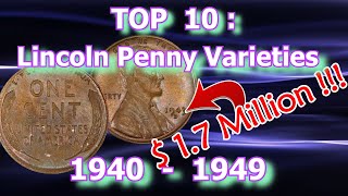 Top 10 1940s Lincoln Penny Varieties Worth Money [upl. by Daloris]