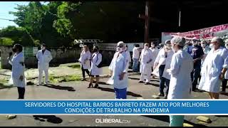 Servidores do hospital Barros Barreto fazem ato por melhores condições de trabalho na pandemia [upl. by Coco]