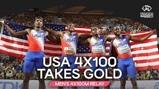 Noah Lyles leads 🇺🇸s 4x100m to gold  World Athletics Championships Budapest 23 [upl. by Adnak]