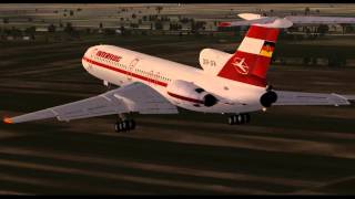 INTERFLUG Tupolev 154  Landung LYBE FSX [upl. by Charla]