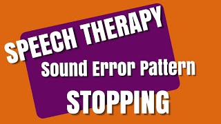 Speech Therapy Preschool Sound Error Pattern STOPPING [upl. by Mamoun]