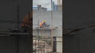 Use angle grinder for clean joint of concrete wall [upl. by Theall]