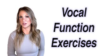 Vocal Function Exercises Voice Therapy [upl. by Akived]