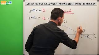 Lineare Funktionen Funktionsgleichung bestimmen  aufstellen  Mathematik [upl. by Rezal]