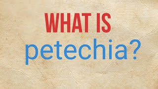 What is petechia [upl. by Raama466]