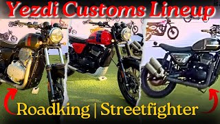 Yezdi Streetfighter 334 Price  Yezdi ADV Rally Pro  Yezdi Roadking  Yezdi Customs Lineup Revealed [upl. by Thaxter]