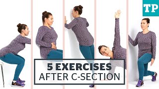 Postpartum Workout 5 exercises for after a Csection [upl. by Casper]