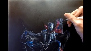 drawing time lapse  hyperrealistic art  how to draw spawn [upl. by Eirrehs328]