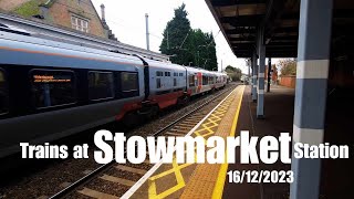 Trains at Stowmarket Station  16122023 [upl. by Assirok]