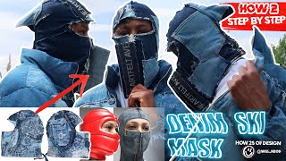 HOW TO MAKE A DENIM SKI MASK  DENIM BALACLAVA  WITHOUT A TEMPLATE [upl. by Jeramey634]