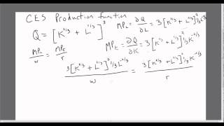 Elasticity of Substitution CES Production Function [upl. by Akemak]