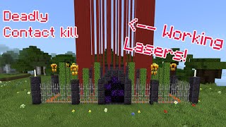 How to make deadly lasers in Minecraft  Bedrock Edition  Pocket Edition [upl. by Cornish]