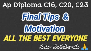 Ap diploma C16 C20 C23 Final exams tips all the best nithinkolluru [upl. by Risley]