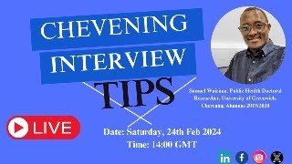 CHEVENING SCHOLARSHIP INTERVIEW TIPS [upl. by Pasahow]