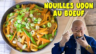 Nouilles UDON maison sautées au bœuf Le Riz Jaune [upl. by Anderea]