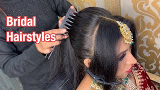 Wedding hairstyles for bridal  less time mai kaise karen bridal hairstyles [upl. by Lainey]