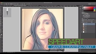 How to draw a cartoon face using the Graphic Tablet SPEEDART [upl. by Legnaesoj]