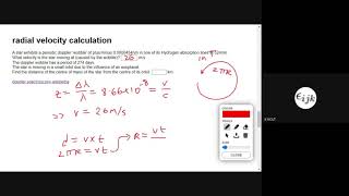 radial velocity calculation [upl. by Oirad41]