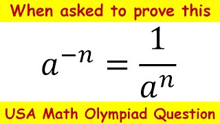 A raised by power of negative N  USA Olympiad Question  Math Exponential Problem [upl. by Austine]