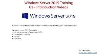 Windows Server 2019 Training  01  Introduction Videos [upl. by Monti511]