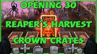 Eso  Opening 30 Reapers Harvest Crown Crates [upl. by Havot]