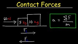 Calculating Contact Forces Between Two Blocks Using Free Body Diagrams [upl. by Jeanette]