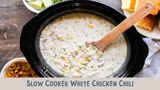 Slow Cooker White Chicken Chili [upl. by Aicenad]