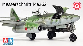 Tamiya 148 Messerschmitt Me262  Scale model aircraft kit 61087 [upl. by Fairfield]