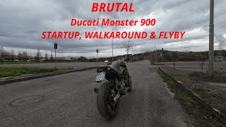 Ducati Monster 900 dark  Startup Walkaround amp Flyby  Goosebumps sound [upl. by Just]