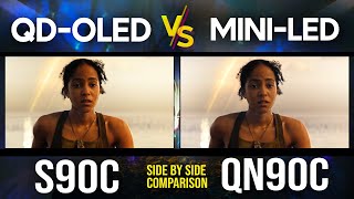 Samsung S90C vs QN90C  QD OLED vs Mini LED Neo QLED TV Comparison [upl. by Irmgard]