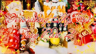 Redecorating My Christmas Tier Tray Ep3🎄🎁☃️✨🤶🎅🤎💫🎄⛄️🎀 [upl. by Ydeh]