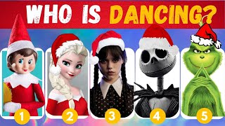 Guess Whos DANCING ChristmasWednesdayPennywiseJack Skellington The Grinch The Elf on the Shelf [upl. by Jemina]