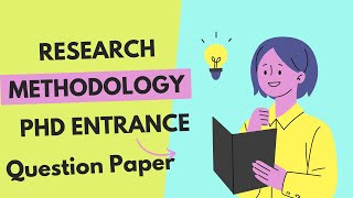 PhD entrance Paper Research Methodology Ganpat University [upl. by Gaby]