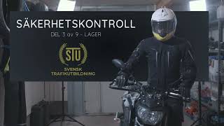 Säkerhetskontroll motorcykel mc lager trafikverket uppkörning Del 3 av 9 [upl. by Nireil400]