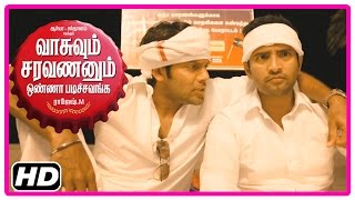 VSOP Tamil Movie  Scenes  Title Credits  Arya and Santhanam begin hunger strike [upl. by Kenimod]