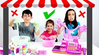 DESAFIO DA LOJA MALUCA DE SLIME ★ Comprinhas e Diversão Brincando com meus Primos [upl. by Elene]