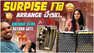 Abhi కోసం surprise party arrange చేసాం 🤩 Decoration under 35 return gifts basement clean up [upl. by Iaverne]