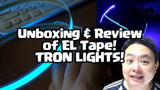 Unboxing amp Review of EL Tape Blue 12V TRON Lights [upl. by Mullins]