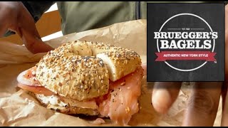 Smoked Salmon On An Everything Bagel  SamEats  Brueggers Bagels  Cleveland OH [upl. by Asyal]